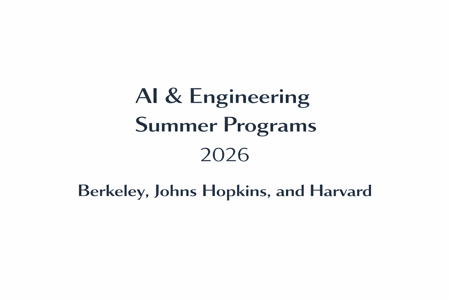 Summer Programs