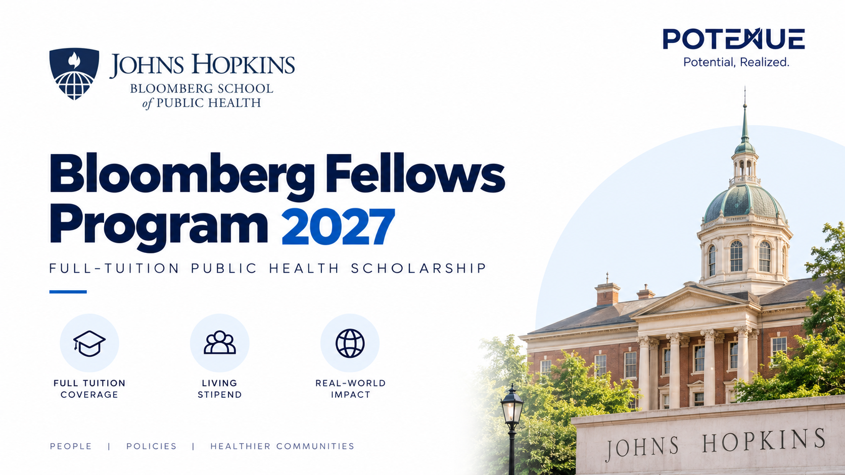 Johns Hopkins Bloomberg Fellows Program 2027: A Fully Funded Path into Public Health Leadership