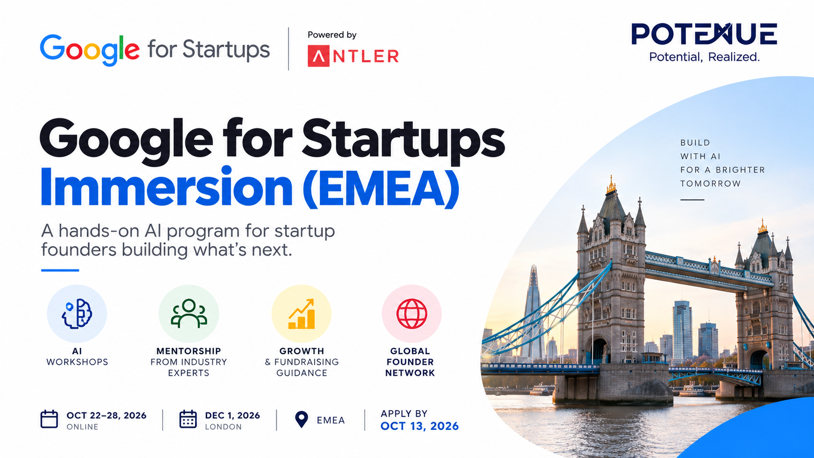 Google for Startups Immersion (EMEA): Build AI at Scale